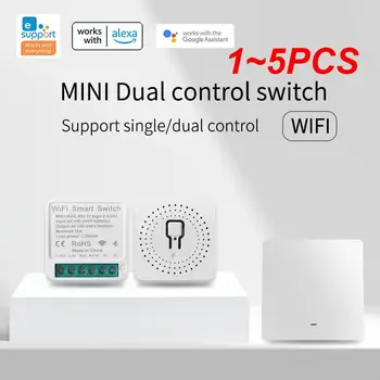 1 ~ 5ШТ Wifi MINI Smart Switch16A, совместимый с 2-полосными переключателями Модуль дистанционного голосового управления с приложением Alexa