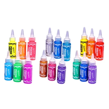 6 цветов Моющейся пальчиковой краски, Нетоксичный Набор красок для плакатов, 60 мл / Бутылка, Краска для рисования пальцами, Губчатая краска для рисования N58E