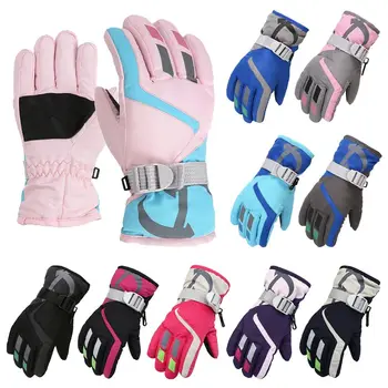 Ветрозащитные детские лыжные перчатки, новые модные водонепроницаемые утепленные теплые зимние нескользящие детские перчатки для альпинизма