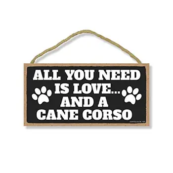 Все, что вам нужно, это любовь и Кане Корсо, забавный деревянный декор для дома для любителей собак, подвесная декоративная вывеска на стене,