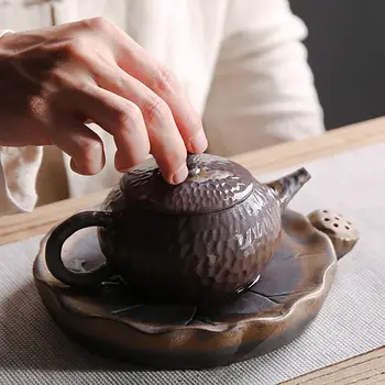 Подставка для чайника в стиле ретро, Бытовой Китайский Керамический Держатель для чайника, Традиционные Фарфоровые Подставки 2