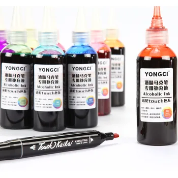 Полный набор из 168 цветов, чернила Mark Pen, черные маслянистые пополняемые, Акварельная ручка Touch Artist для создания картин, запасные части для наполнения