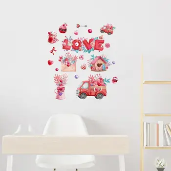 Самоклеящиеся наклейки с любовью, романтическая наклейка на стену на День Святого Валентина, подарочный грузовик, самоклеящаяся наклейка с любовью для гостиной, спальни